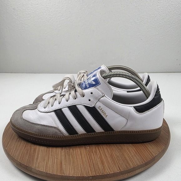adidas Other - Adidas Samba OG Shoes Mens Size 9 White Black Leather Gum Soccer Sneakers B75806